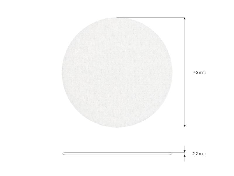 Hook-and-loop dots with glue 4.5 cm white pes/nylon loop