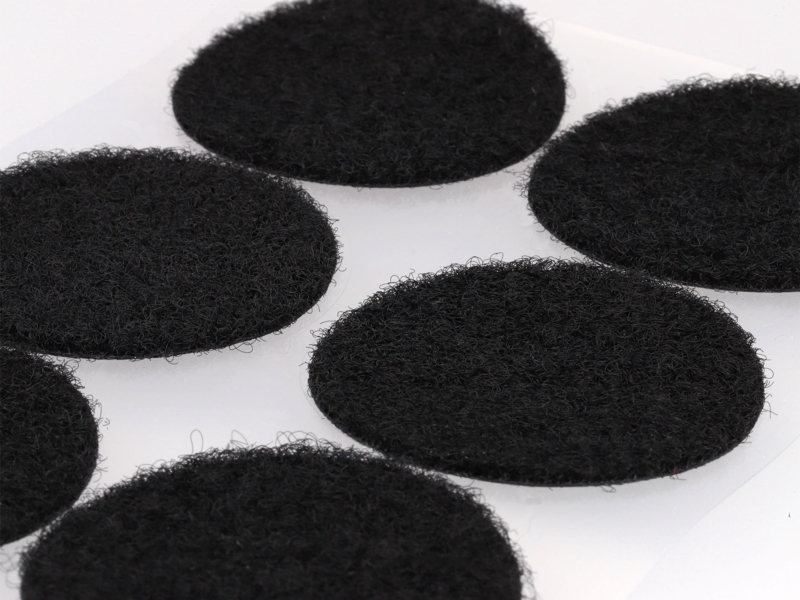 Hook-and-loop dots with glue 4.5 cm black pes/nylon loop