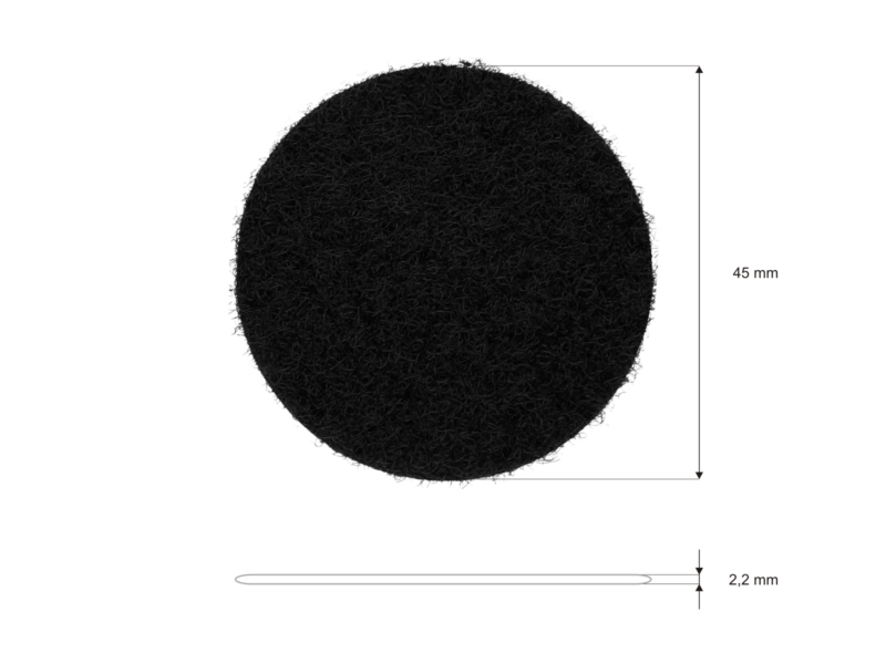 Hook-and-loop dots with glue 4.5 cm black pes/nylon loop