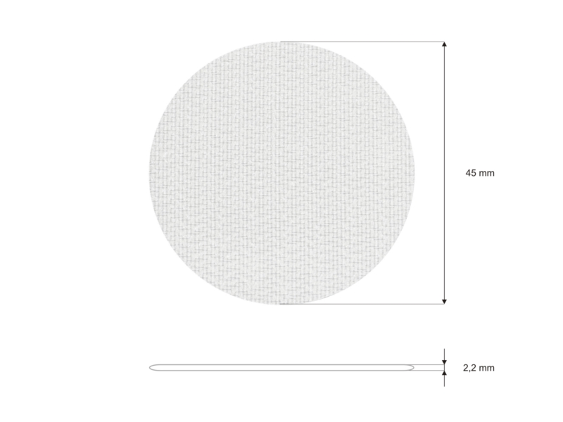 Hook-and-loop dots with glue 4.5 cm white 100% nylon hook