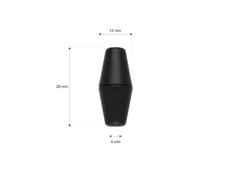 Plastic string stopper 4 mm (0225) black 500 pcs