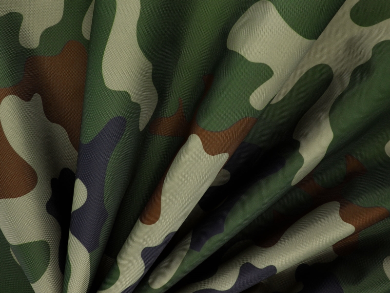 Polyester fabric oxford 210d pu waterproof moro 150 cm 100 mb