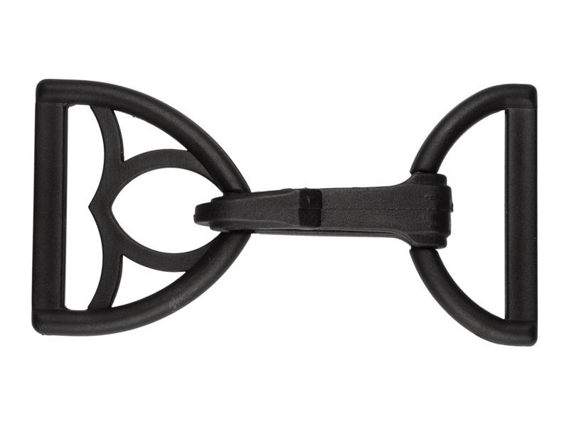 Plastic snap hook + triangle 40 mm oskar black 500 pcs