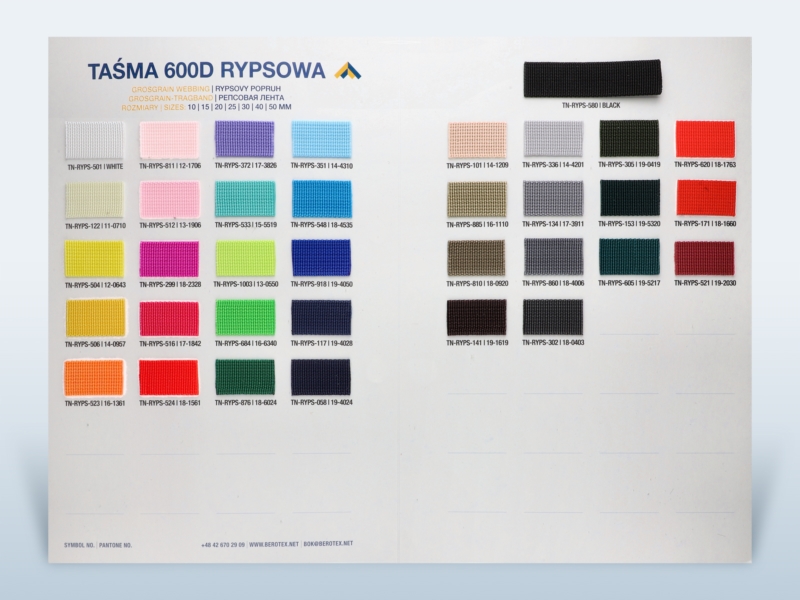 Produkt color webbing 600d