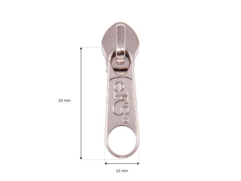 SLIDER FOR NYLON ZIPPER TAPES 8 NON LOCK NICKEL 100/500 PCS