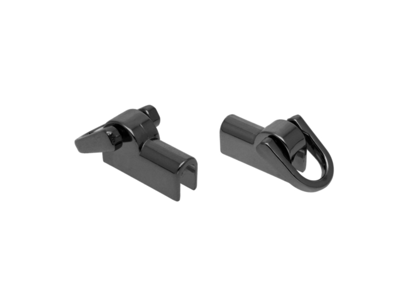 Metal handle 11 mm black glossy nickel 10 sets