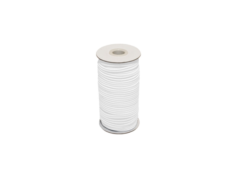 Elastic cord8 mmwhite 580 polyester 25 mb