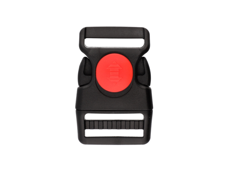 Plastic buckle 38 mm   kalina black-red frost resistant 100  pcs