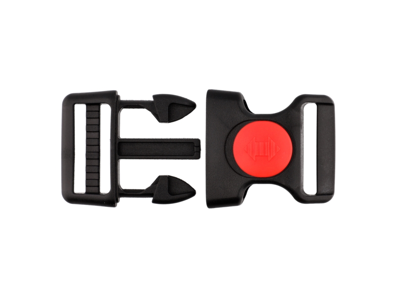 Plastic buckle 38 mm   kalina black-red frost resistant 100  pcs