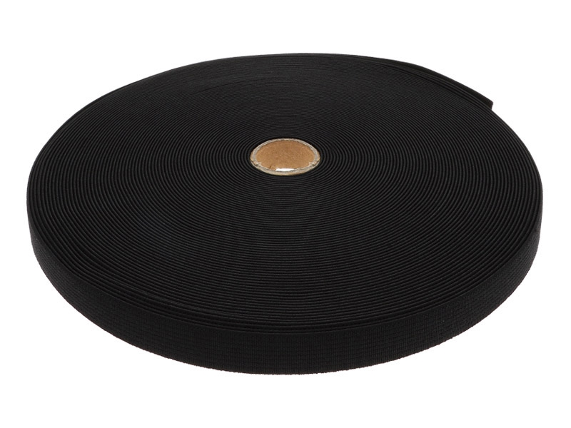 ELASTISCHER BAND FLACH GEWEBTE 15 MM (580) SCHWARZ POLYESTER  PL 25 LM