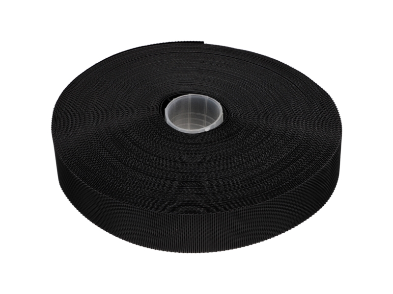 HOOK AND LOOP TAPE LOW-PROFILE  (580) BLACK PES/NYLON 25 MB