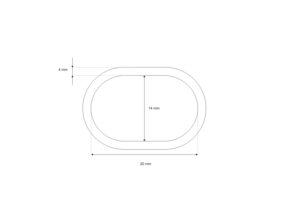 Kółko metalowe 20/14/4 mm (owal) czarny mat drut