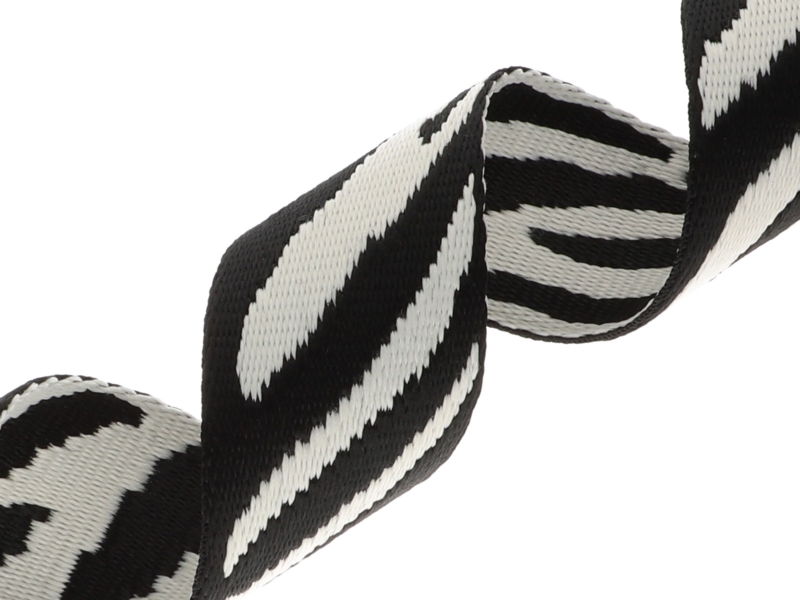 Polycotton webbing 38 mm/1,65 mm (+/- 5%) zebra 50 yd