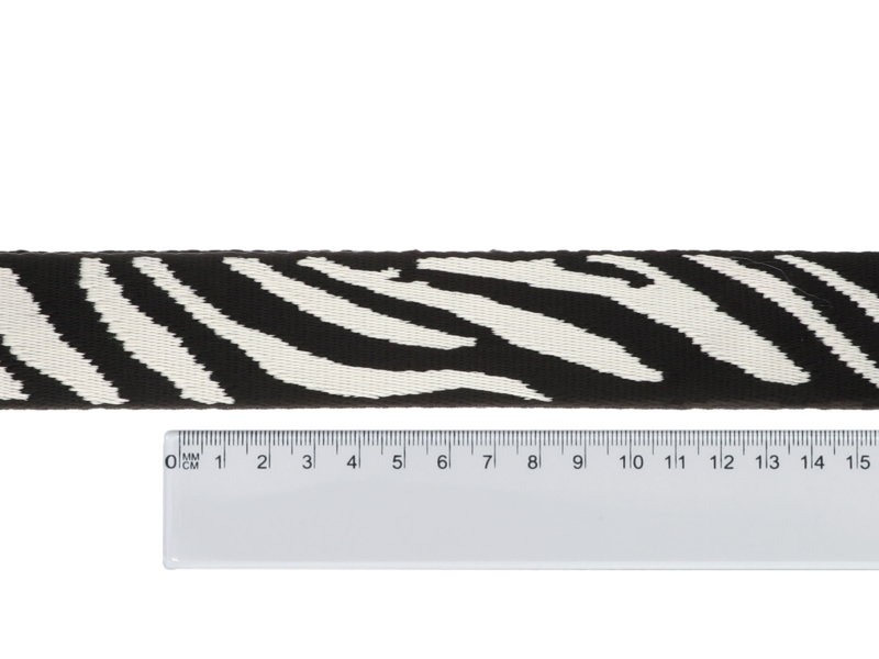 Polycotton webbing 38 mm/1,65 mm (+/- 5%) zebra 50 yd