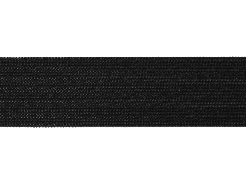 Elastischer band flach gestrickt 35 mm (580) Schwarz polyester 25 lm