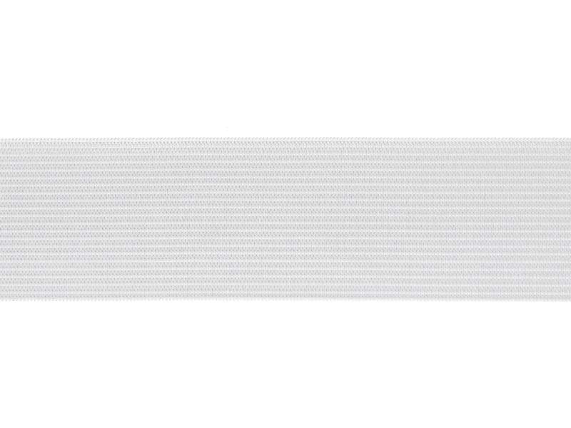 Knitted elastic tape 35 mm (501) white polyester 25 mb Knitted elastic tape 35 mm (501) white polyester 25 mb