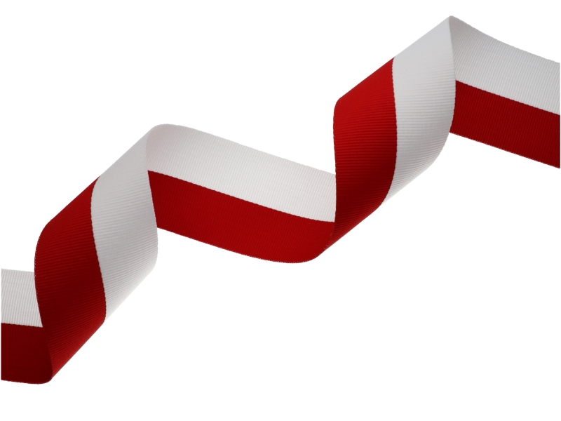 Grosgrain ribbon 20 mm/0,40 mm white-red