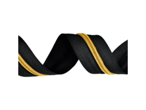 Spiralreißverschlussband 5 (580) schwarz gold line 200 mb Spiralreißverschlussband 5 (580) schwarz gold line 200 mb