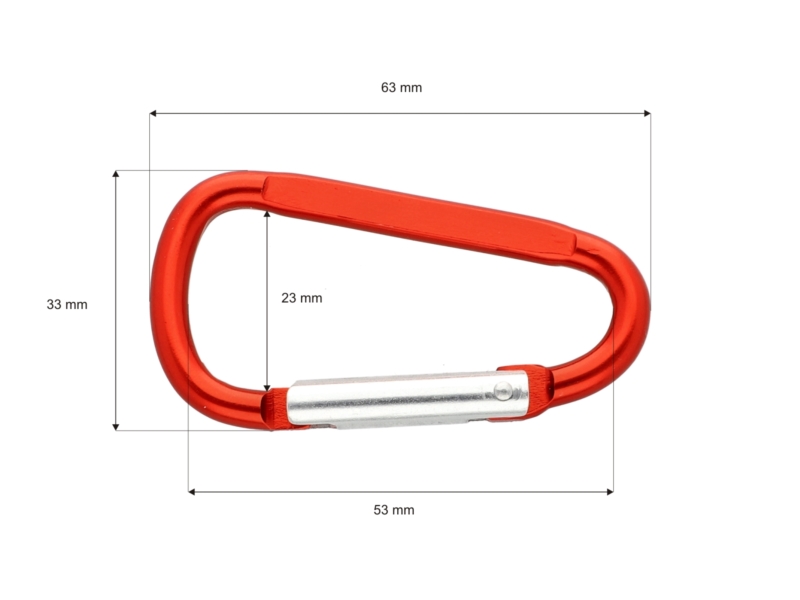 CARABINER SNAP HOOK 53 MM 2093-0104 RED
