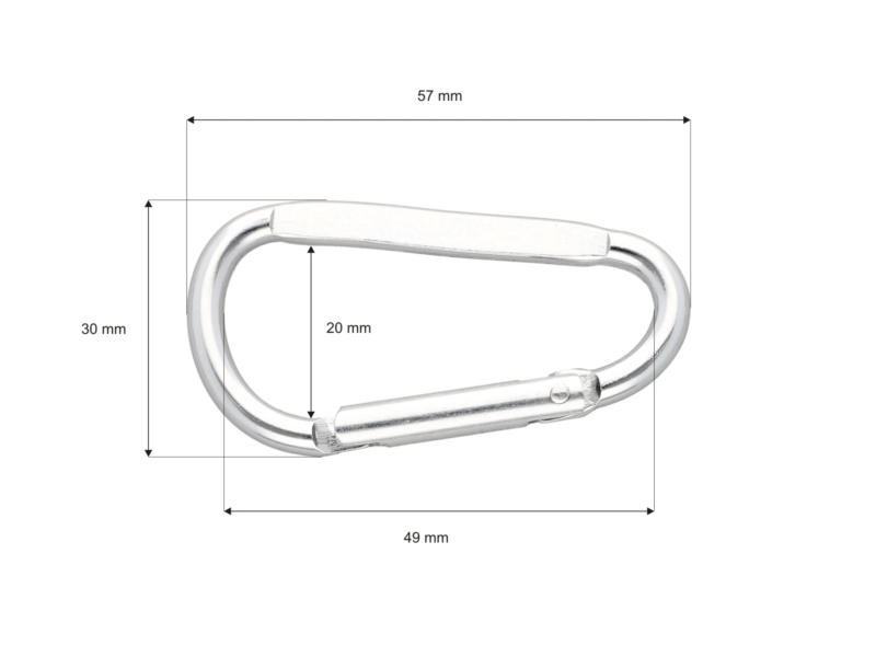 CARABINER SNAP HOOK 48    MM   2093-0104 SILVER
