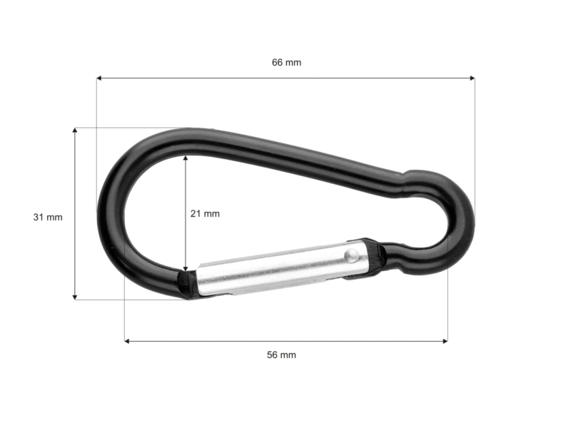 CARABINER SNAP HOOK 56   MM   2093-0101&nbspBLACK