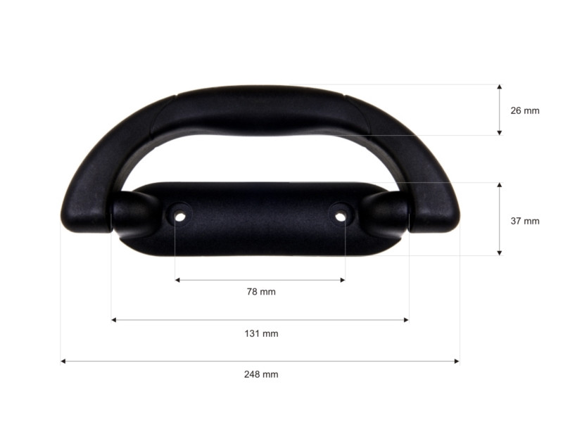 Plastic handle 26/180 mm black 1 pcs