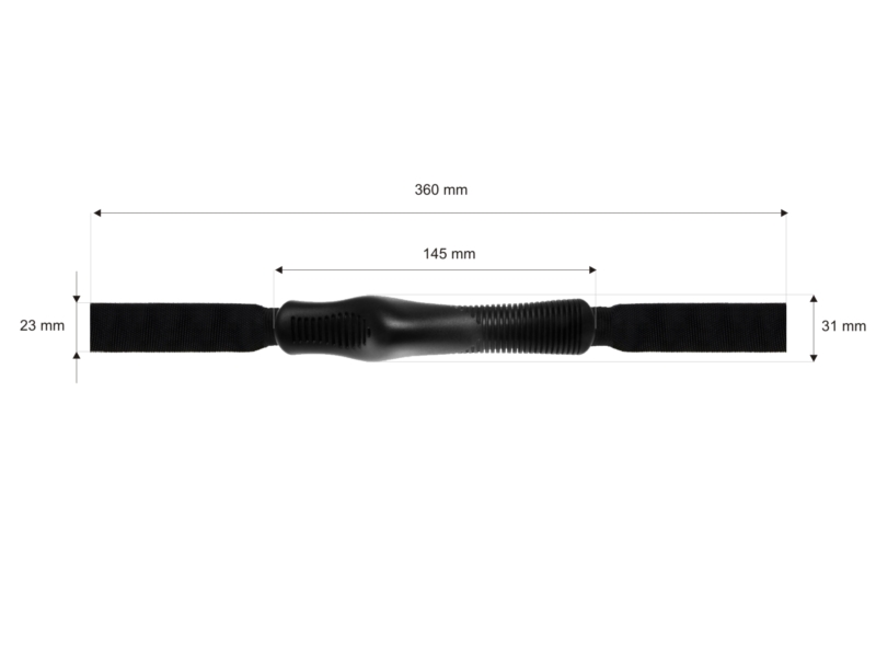 Plastic handle 21/143 mm black 1 pcs