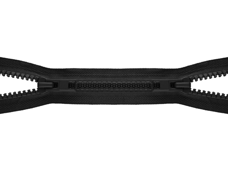 PLASTIC READY ZIPPER 10 OPEN END TWO WAYS&nbsp75 cm (580)&nbspBLACK 50   PCS