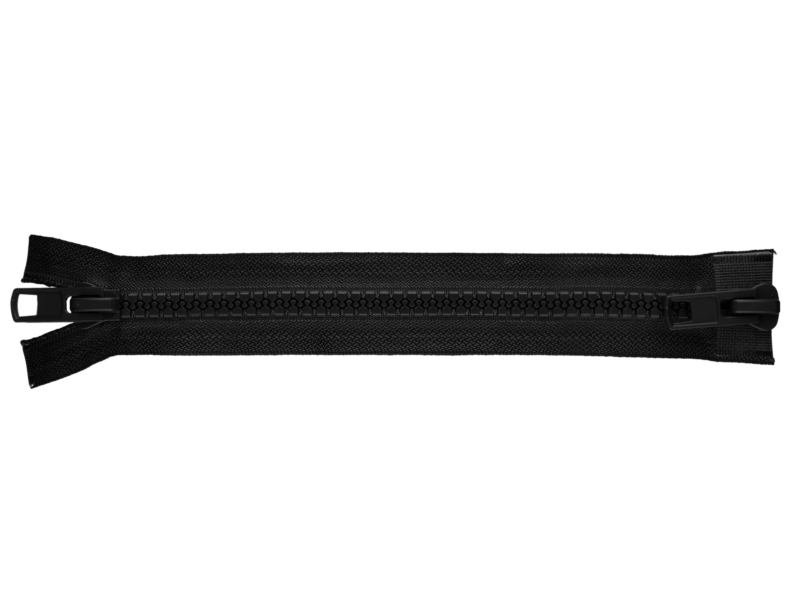 PLASTIC READY ZIPPER 10 OPEN END TWO WAYS&nbsp75 cm (580)&nbspBLACK 50   PCS