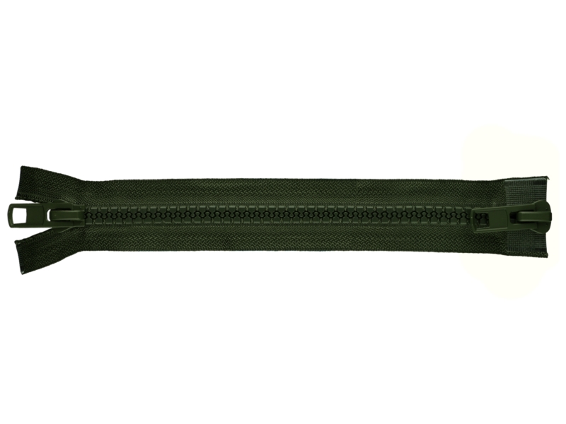 PLASTIC READY ZIPPER 10 OPEN END TWO WAYS 80 cm (175) MILITARY  GREEN 50   PCS