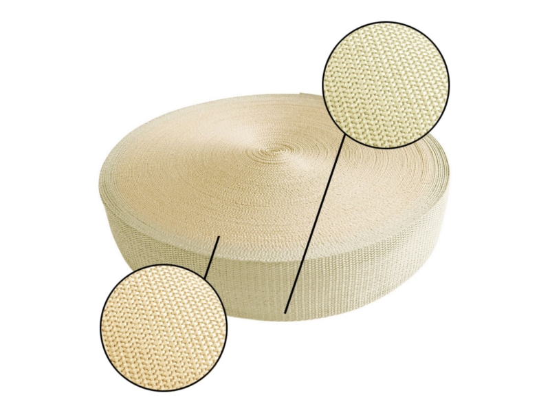 Webbing pp 25 mm / 1,3 mm beige 122 50 mb Webbing pp 25 mm / 1,3 mm beige 122 50 mb