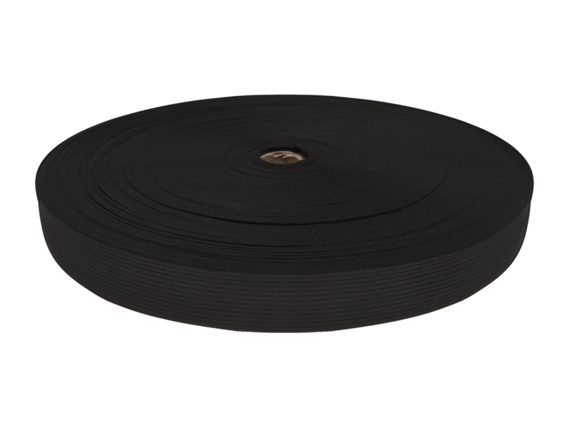 Knitted twill tape 25 mm black (580) Knitted twill tape 25 mm black (580)