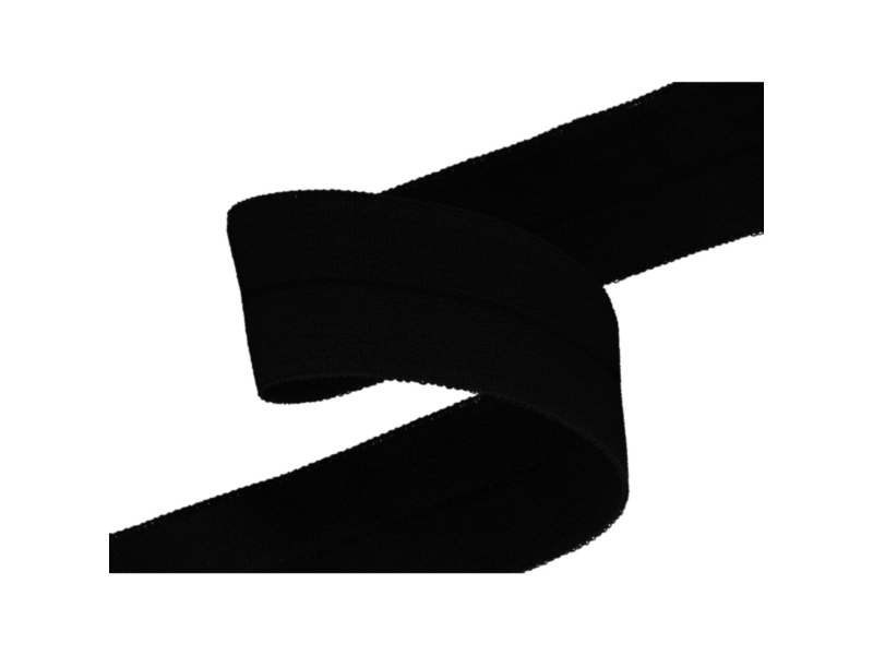 Fold-over elastic 20 mm /0,65 mm black (580) Fold-over elastic 20 mm /0,65 mm black (580)