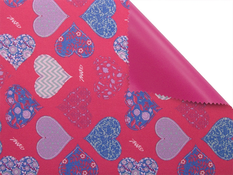 Polyester fabric premium 600d*300d waterproof pvc-f covered hearts 4 150 cm
