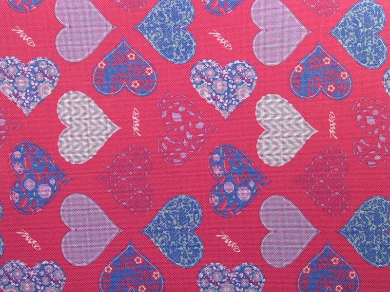 Polyester fabric premium 600d*300d waterproof pvc-f covered hearts 4 150 cm