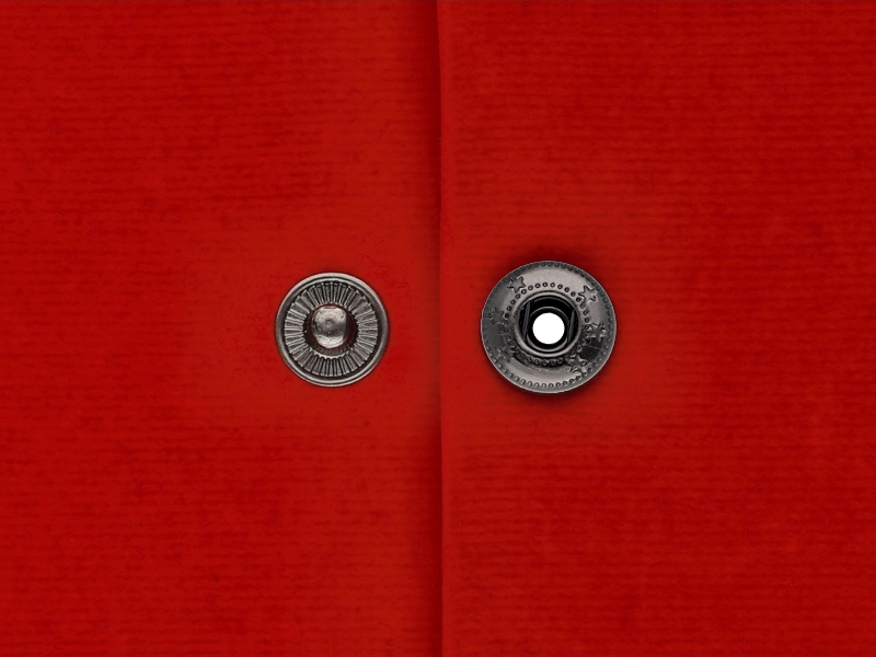Metal snap fastener alfa 15 mm black nickel