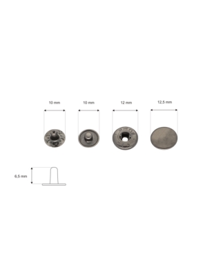 Napa nierdzewna alfa 12,5 mm czarny nikiel