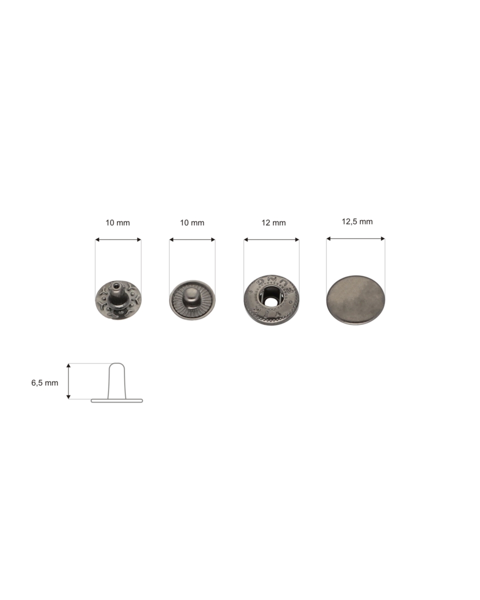 Napa nierdzewna alfa 12,5 mm czarny nikiel