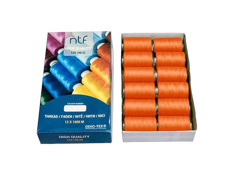 Nici poliestrowe NTF 120 (40/2)  ceglaste A 524 1000 m x 12 szt.