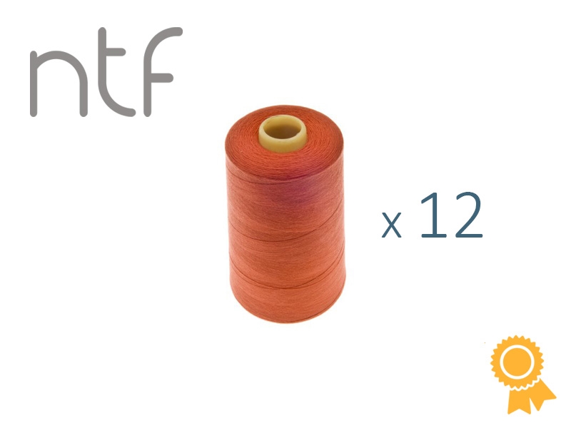НИТКИ ПОЛИЭСТЕРОВЫЕ NTF 120 (40/2) ОРАНЖЕВЫЕ A524 1000 M 12 x ШТ