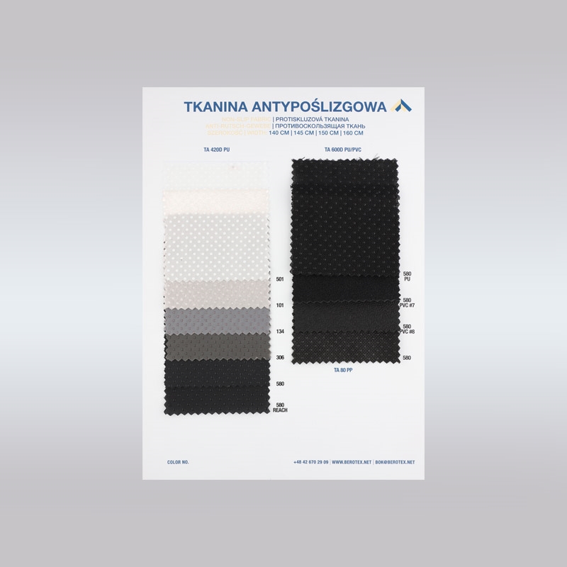 Color catalog of anti-slip fabrics