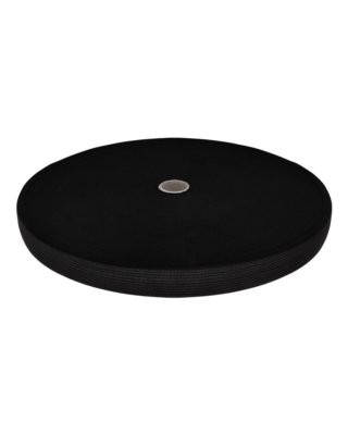 Taśma lamówka dziana soft 25 mm / 0,50 mm czarna (580)