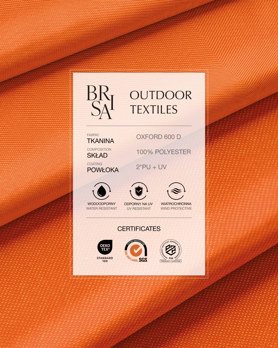 Polyester fabric Oxford 600d UV pu*2 waterproof (523) orange 160 cm Polyester fabric Oxford 600d UV pu*2 waterproof (523) orange 160 cm