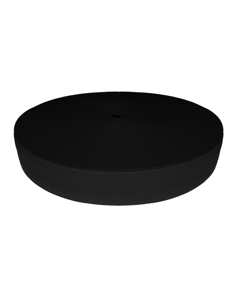 WEBBING TAPE P10 38 MM BLACK 580 PES