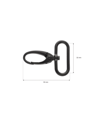 Karabińczyk metalowy 32 mm 0037 krab czarny mat