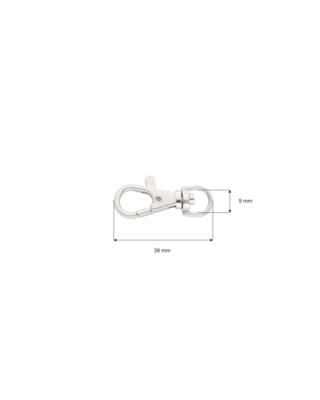 Karabińczyk metalowy 10 mm rybka 4,9g nikiel