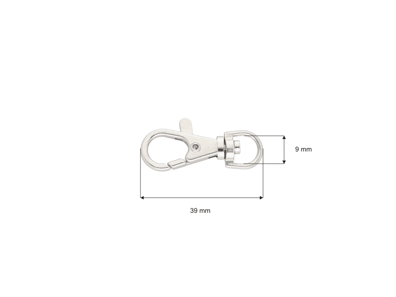 Karabińczyk metalowy 10 mm rybka 4,9g nikiel Karabińczyk metalowy 10 mm rybka 4,9g nikiel