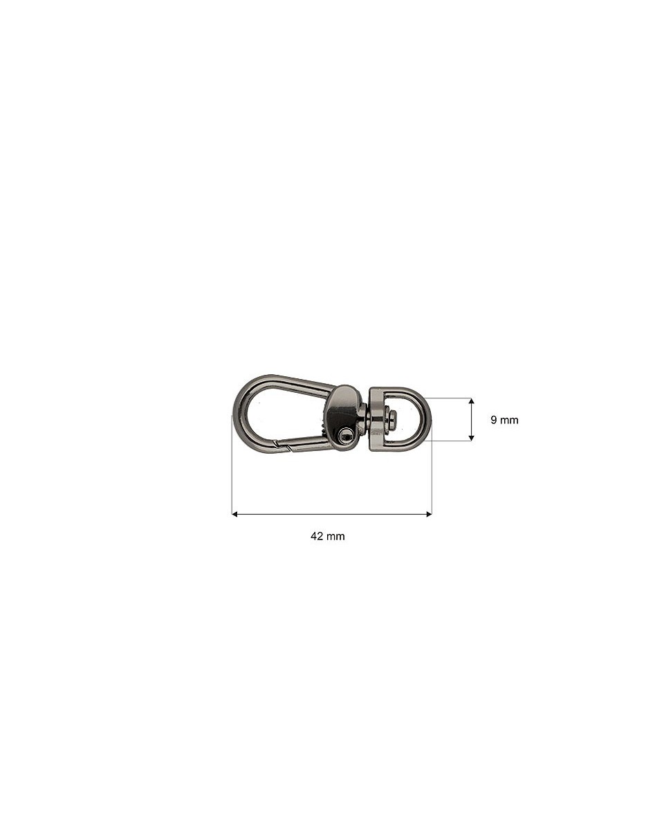 Karabińczyk metalowy 9 mm 0333 nikiel czarny Karabińczyk metalowy 9 mm 0333 nikiel czarny