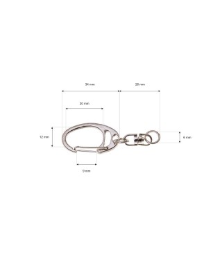 KARABINERHAKEN 6 MM  NICKELGLANZ 100  ST.