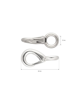 Karabińczyk metalowy 12 mm 0325-0101 nikiel